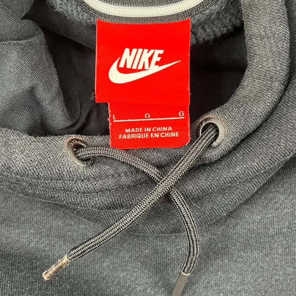 Nike Black Rally Funnel Neck Metallic Bubble Graphic Pullover Hoodie Sweatshirt